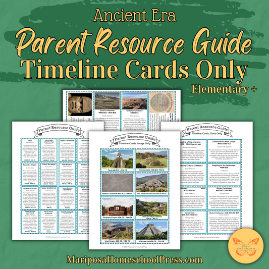 Latin American History - Parent Resource Guide and Main Timeline: Ancient Era Timeline Cards Only